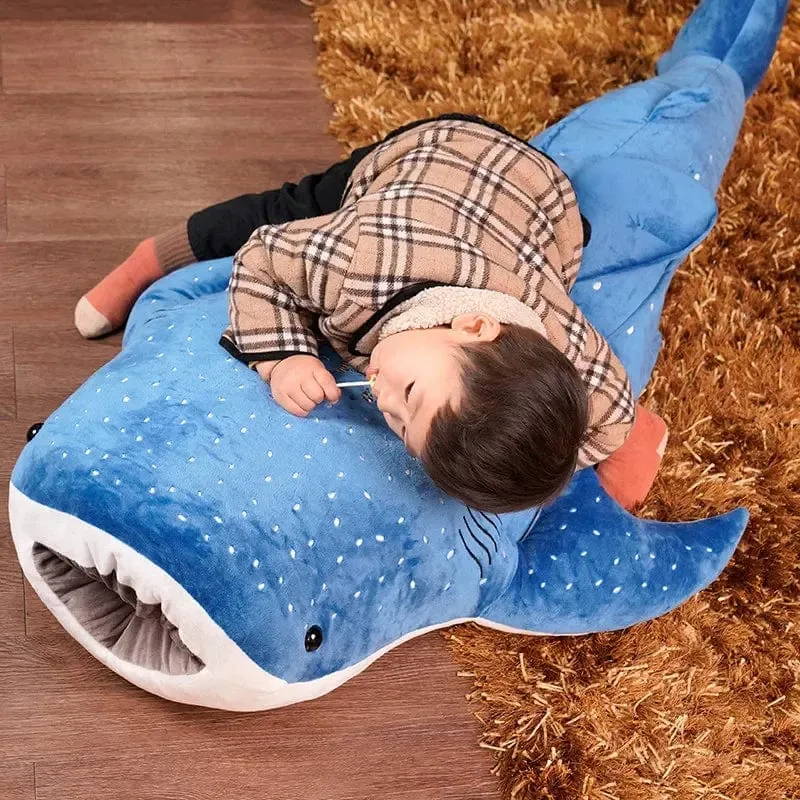 50/100CM Neue Cartoon Blau Shark Gefüllte Plüsch Spielzeug Große Fische Whale Baby Weiche Tier Kissen Puppen Kinder geburtstag Geschenke