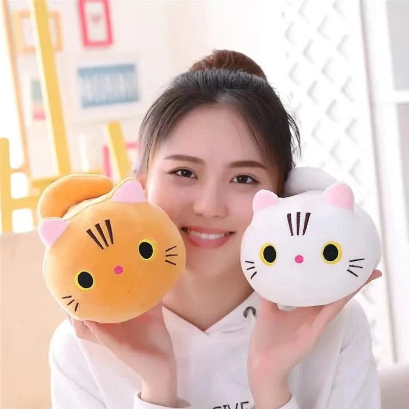 25CM Schöne Cartoon Katze Puppen Gefüllte Weiche Tier Kätzchen Plüsch Kissen Spielzeug Kawaii Weiß Schwarz Katze Geschenk für Jungen Mädchen