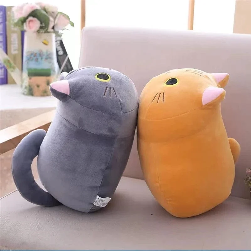 25CM Schöne Cartoon Katze Puppen Gefüllte Weiche Tier Kätzchen Plüsch Kissen Spielzeug Kawaii Weiß Schwarz Katze Geschenk für Jungen Mädchen