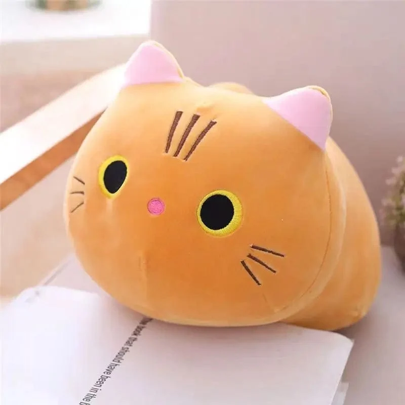 25CM Schöne Cartoon Katze Puppen Gefüllte Weiche Tier Kätzchen Plüsch Kissen Spielzeug Kawaii Weiß Schwarz Katze Geschenk für Jungen Mädchen