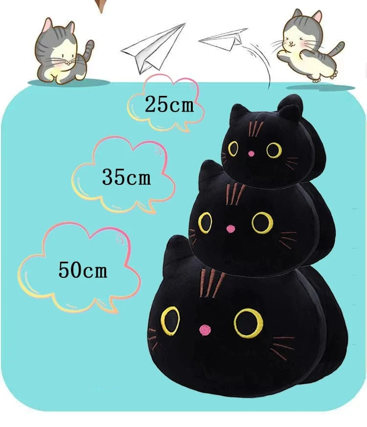 25CM Schöne Cartoon Katze Puppen Gefüllte Weiche Tier Kätzchen Plüsch Kissen Spielzeug Kawaii Weiß Schwarz Katze Geschenk für Jungen Mädchen