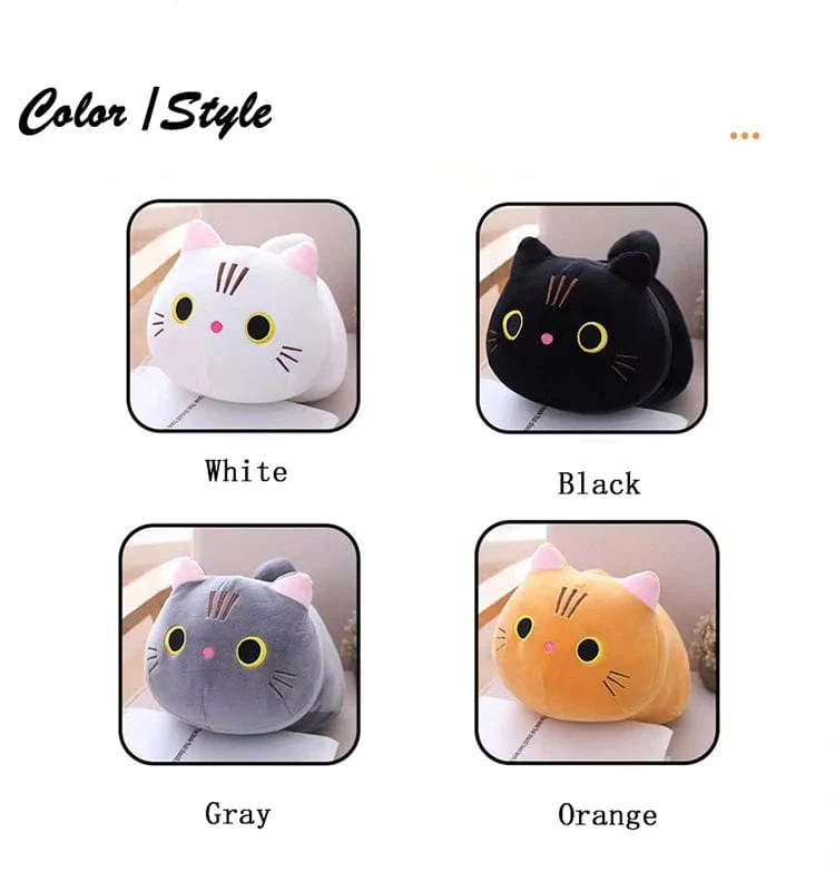 25CM Schöne Cartoon Katze Puppen Gefüllte Weiche Tier Kätzchen Plüsch Kissen Spielzeug Kawaii Weiß Schwarz Katze Geschenk für Jungen Mädchen