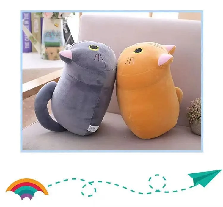 25CM Schöne Cartoon Katze Puppen Gefüllte Weiche Tier Kätzchen Plüsch Kissen Spielzeug Kawaii Weiß Schwarz Katze Geschenk für Jungen Mädchen