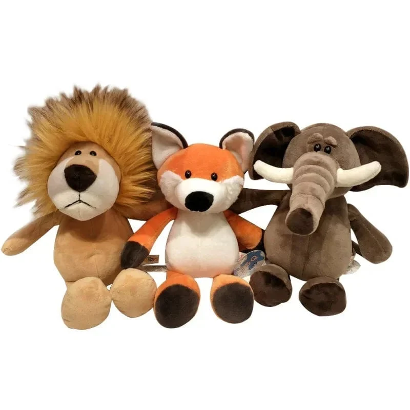 25 cm Ausgestopfter lebensechter Löwe, Tiger, Elefant, Affe, Leopard, Giraffe, Waschbär, Puppe, Simulation, Waldtiere, Plüschtiere für Kinder, Geschenk
