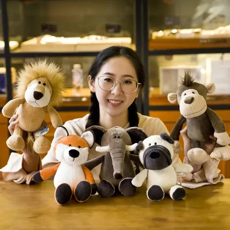 25 cm Ausgestopfter lebensechter Löwe, Tiger, Elefant, Affe, Leopard, Giraffe, Waschbär, Puppe, Simulation, Waldtiere, Plüschtiere für Kinder, Geschenk