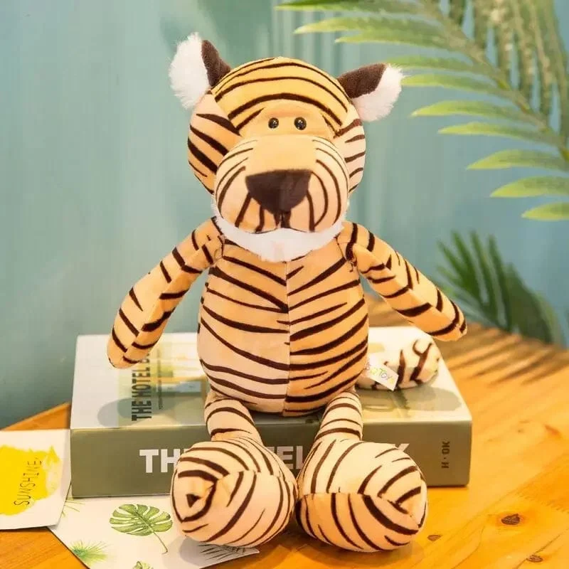 25 cm Ausgestopfter lebensechter Löwe, Tiger, Elefant, Affe, Leopard, Giraffe, Waschbär, Puppe, Simulation, Waldtiere, Plüschtiere für Kinder, Geschenk