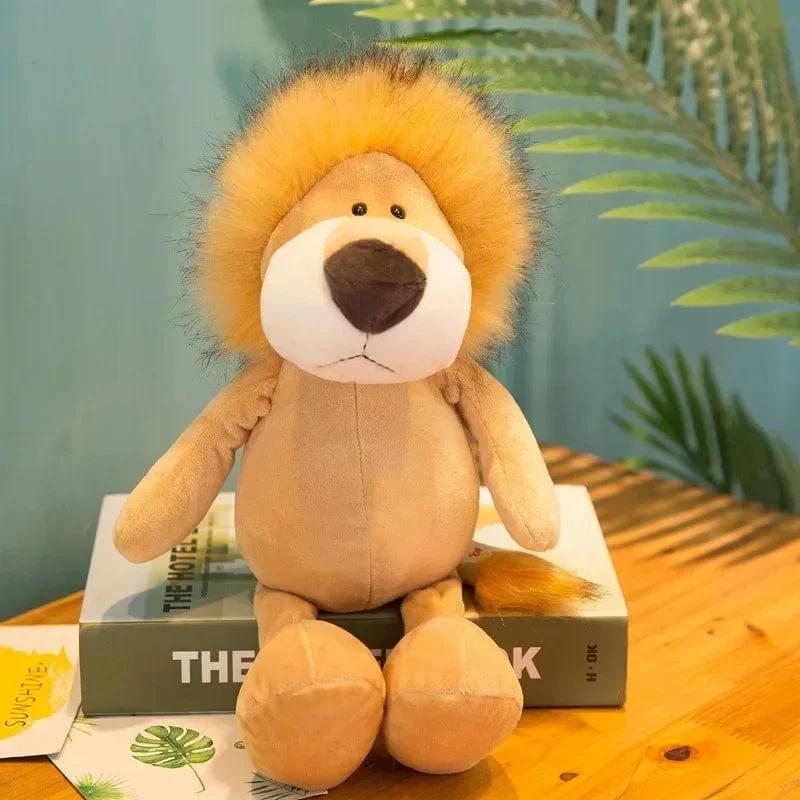 25 cm Ausgestopfter lebensechter Löwe, Tiger, Elefant, Affe, Leopard, Giraffe, Waschbär, Puppe, Simulation, Waldtiere, Plüschtiere für Kinder, Geschenk