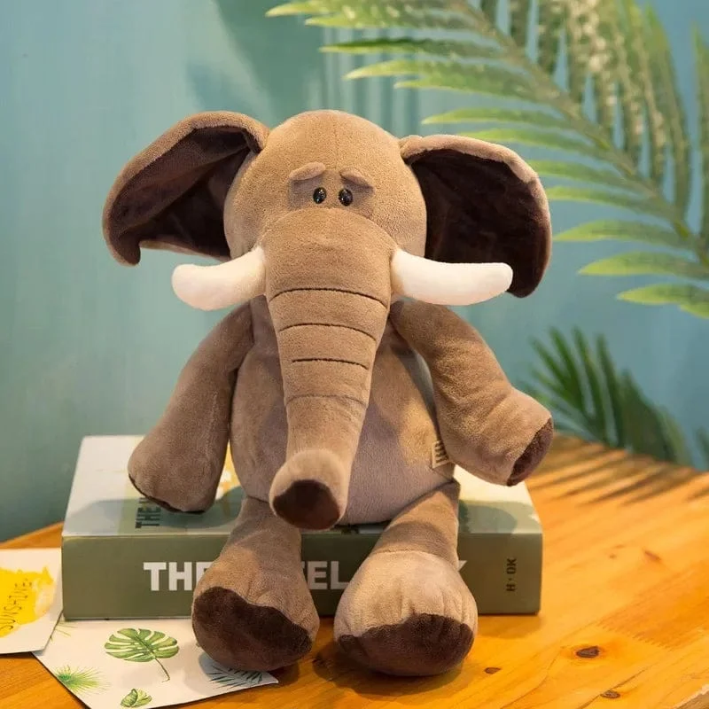 25 cm Ausgestopfter lebensechter Löwe, Tiger, Elefant, Affe, Leopard, Giraffe, Waschbär, Puppe, Simulation, Waldtiere, Plüschtiere für Kinder, Geschenk