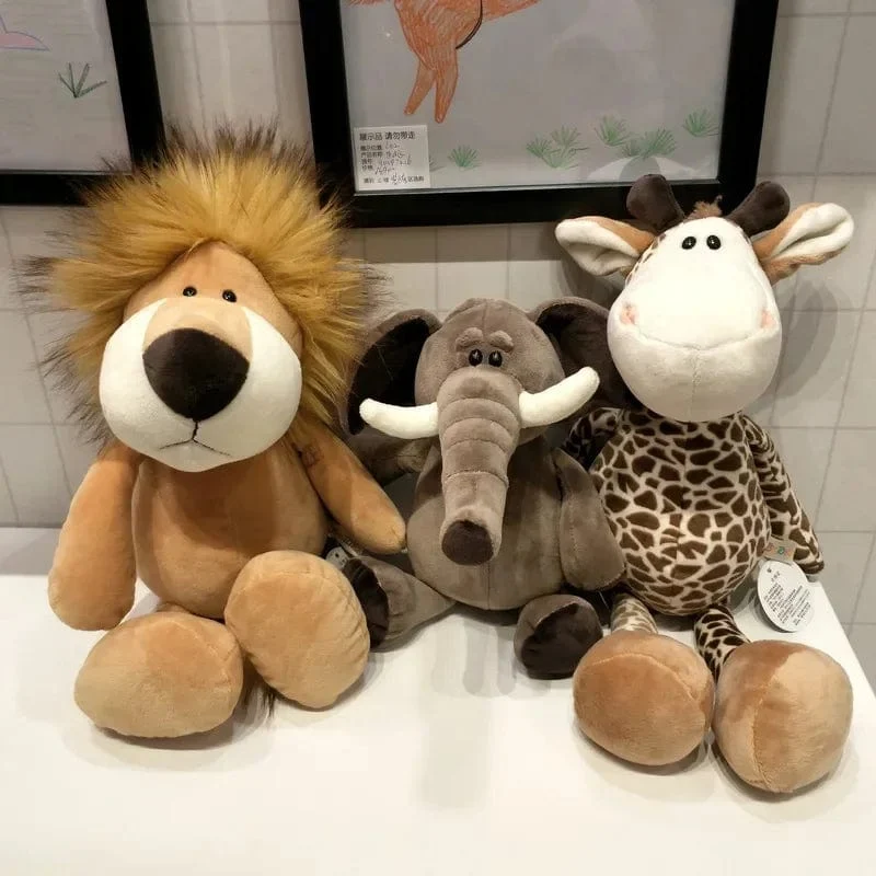 25 cm Ausgestopfter lebensechter Löwe, Tiger, Elefant, Affe, Leopard, Giraffe, Waschbär, Puppe, Simulation, Waldtiere, Plüschtiere für Kinder, Geschenk