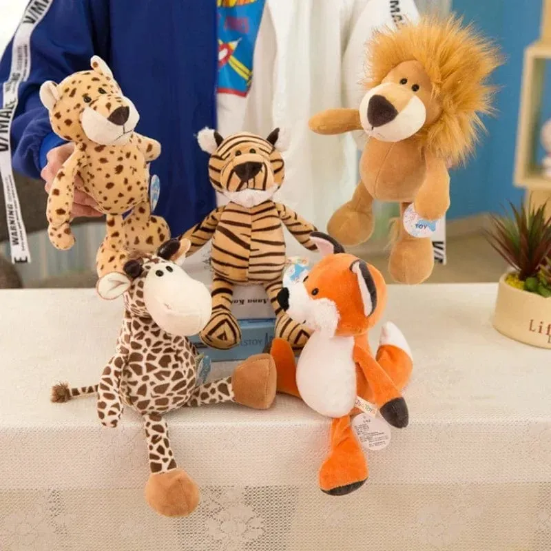 25 cm Ausgestopfter lebensechter Löwe, Tiger, Elefant, Affe, Leopard, Giraffe, Waschbär, Puppe, Simulation, Waldtiere, Plüschtiere für Kinder, Geschenk