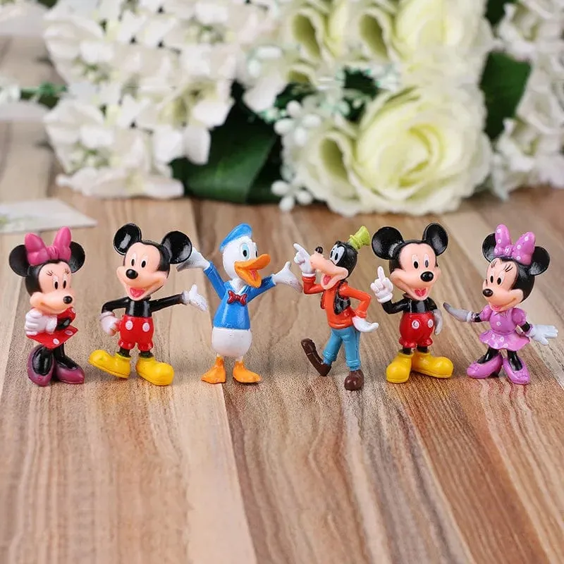 6 teile/satz Disney Figuren Mickey Maus Minnie Maus Geburtstag Party Kuchen Dekoration PVC Anime Figuren Kinder Spielzeug