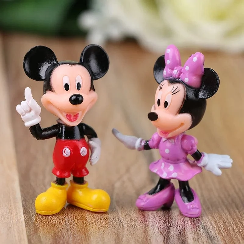 6 teile/satz Disney Figuren Mickey Maus Minnie Maus Geburtstag Party Kuchen Dekoration PVC Anime Figuren Kinder Spielzeug