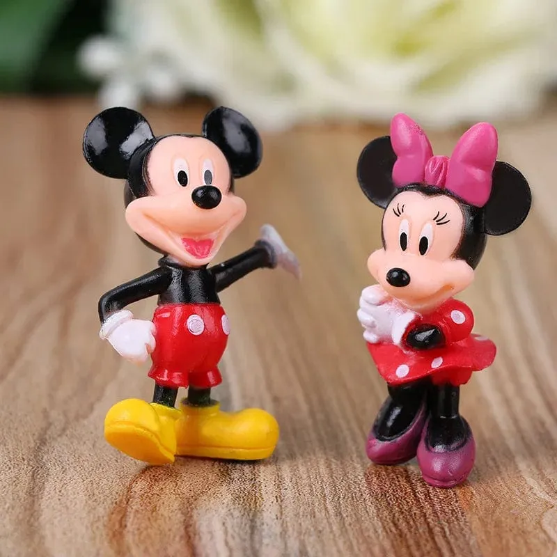 6 teile/satz Disney Figuren Mickey Maus Minnie Maus Geburtstag Party Kuchen Dekoration PVC Anime Figuren Kinder Spielzeug