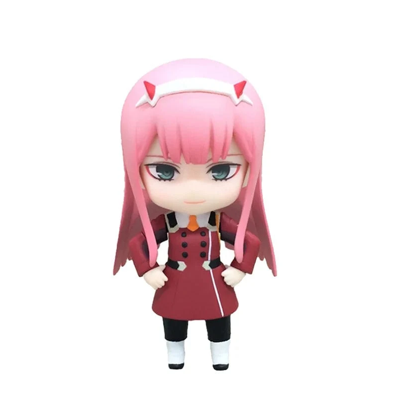 10 cm Amine-Figur Liebling in der FRANXX Q-Version Uniform Kampfuniform Puppen Spielzeug Geschenk Sammeln Boxed Ornamente PVC-Material