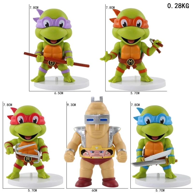 5 Teile/satz Teenage Mutant Ninja Turtles Q Version Figur 8-10cm Raphael Donatello Action Figur Comic Charakter Ornamente