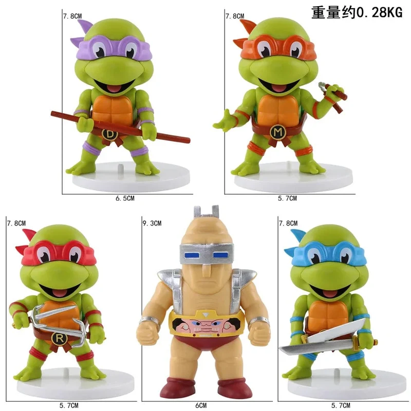 5 Teile/satz Teenage Mutant Ninja Turtles Q Version Figur 8-10cm Raphael Donatello Action Figur Comic Charakter Ornamente