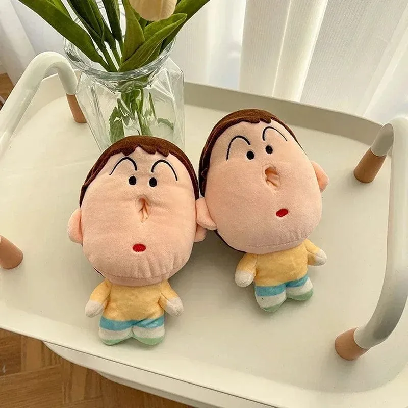 21 cm Anime Crayon Shin-Chan Boochan Tissue Box Originalität Plüschpuppe Lustiges Design Plüsch Gefüllter Schlüsselanhänger Paar Taschenanhänger