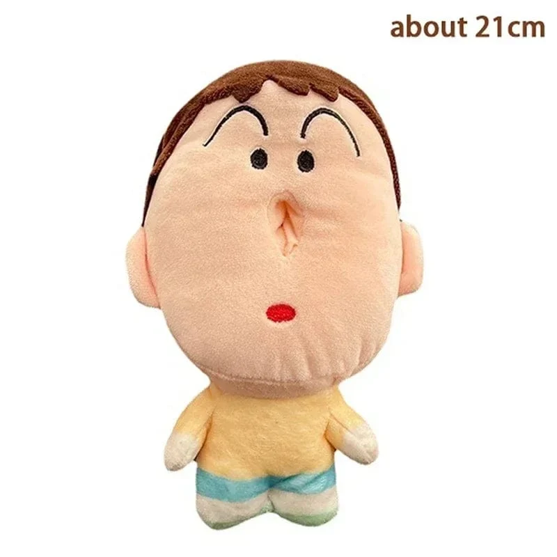 21 cm Anime Crayon Shin-Chan Boochan Tissue Box Originalität Plüschpuppe Lustiges Design Plüsch Gefüllter Schlüsselanhänger Paar Taschenanhänger