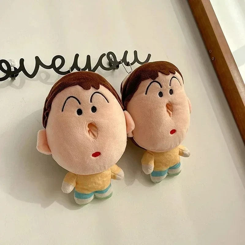 21 cm Anime Crayon Shin-Chan Boochan Tissue Box Originalität Plüschpuppe Lustiges Design Plüsch Gefüllter Schlüsselanhänger Paar Taschenanhänger