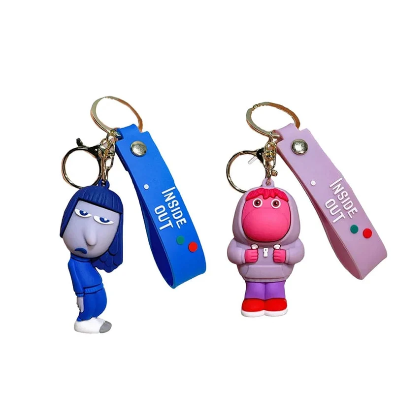 3D Anime Figuren Puppe Brain Agent Team INSIDE OUT Cartoon Schlüsselanhänger Auto Schlüsselanhänger Ring Anhänger Animation Action Figur Kleines Geschenk
