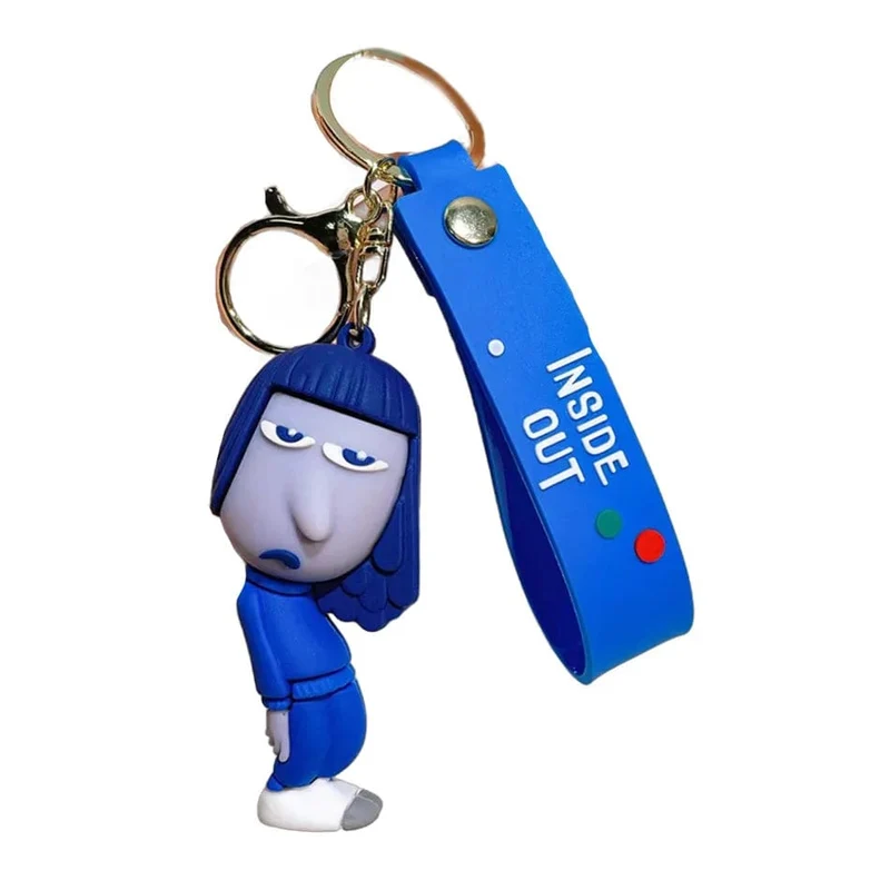 3D Anime Figuren Puppe Brain Agent Team INSIDE OUT Cartoon Schlüsselanhänger Auto Schlüsselanhänger Ring Anhänger Animation Action Figur Kleines Geschenk