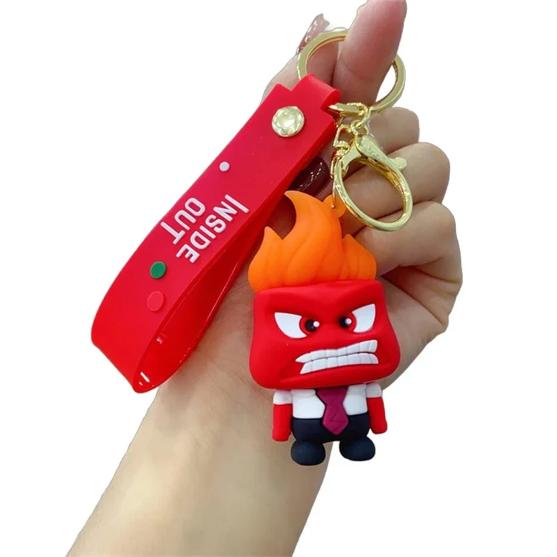 3D Anime Figuren Puppe Brain Agent Team INSIDE OUT Cartoon Schlüsselanhänger Auto Schlüsselanhänger Ring Anhänger Animation Action Figur Kleines Geschenk