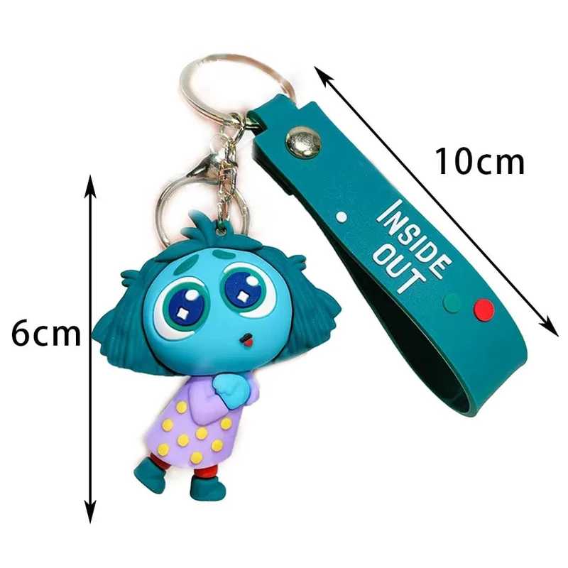 3D Anime Figuren Puppe Brain Agent Team INSIDE OUT Cartoon Schlüsselanhänger Auto Schlüsselanhänger Ring Anhänger Animation Action Figur Kleines Geschenk