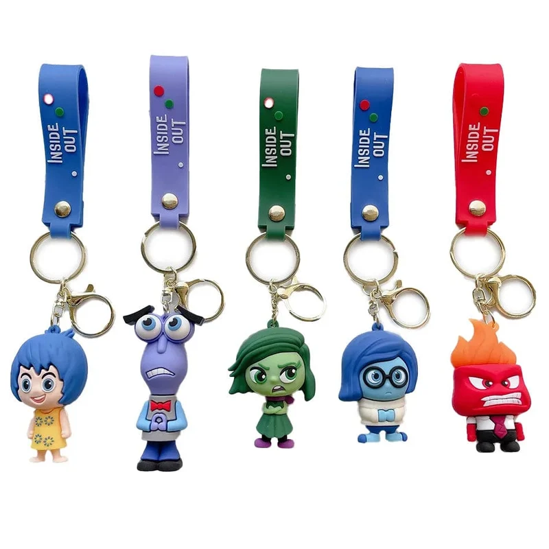 3D Anime Figuren Puppe Brain Agent Team INSIDE OUT Cartoon Schlüsselanhänger Auto Schlüsselanhänger Ring Anhänger Animation Action Figur Kleines Geschenk