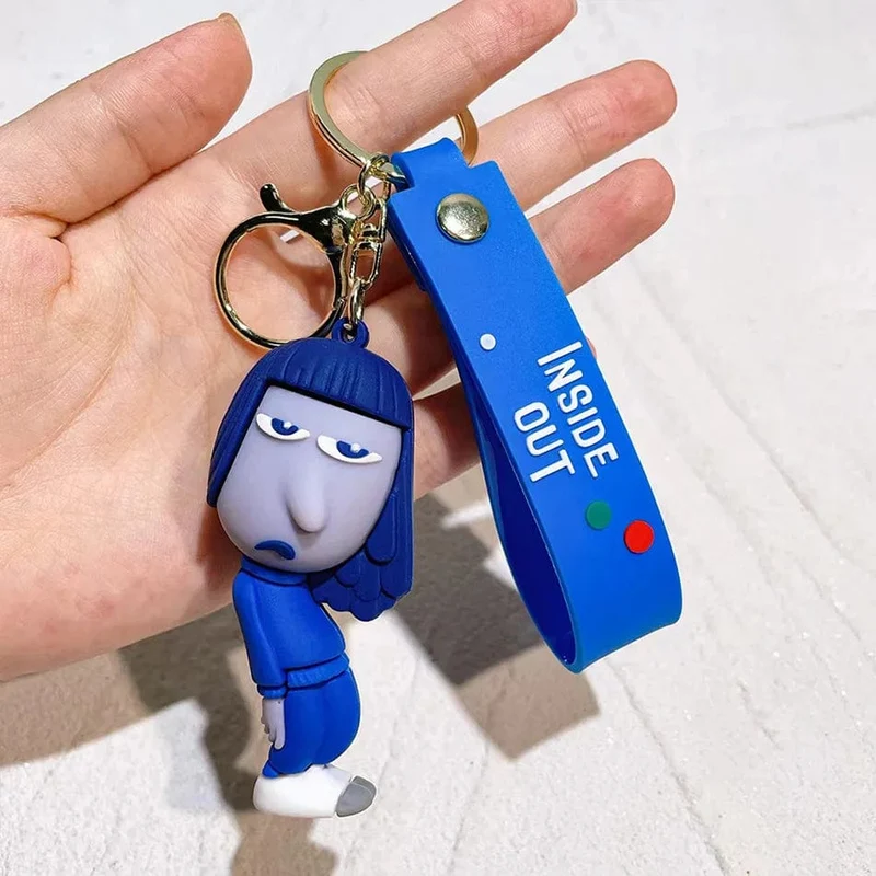 3D Anime Figuren Puppe Brain Agent Team INSIDE OUT Cartoon Schlüsselanhänger Auto Schlüsselanhänger Ring Anhänger Animation Action Figur Kleines Geschenk