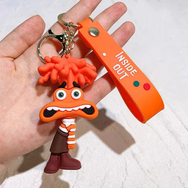 3D Anime Figuren Puppe Brain Agent Team INSIDE OUT Cartoon Schlüsselanhänger Auto Schlüsselanhänger Ring Anhänger Animation Action Figur Kleines Geschenk