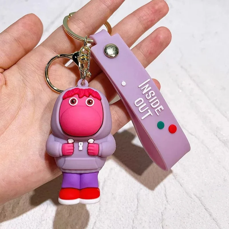 3D Anime Figuren Puppe Brain Agent Team INSIDE OUT Cartoon Schlüsselanhänger Auto Schlüsselanhänger Ring Anhänger Animation Action Figur Kleines Geschenk