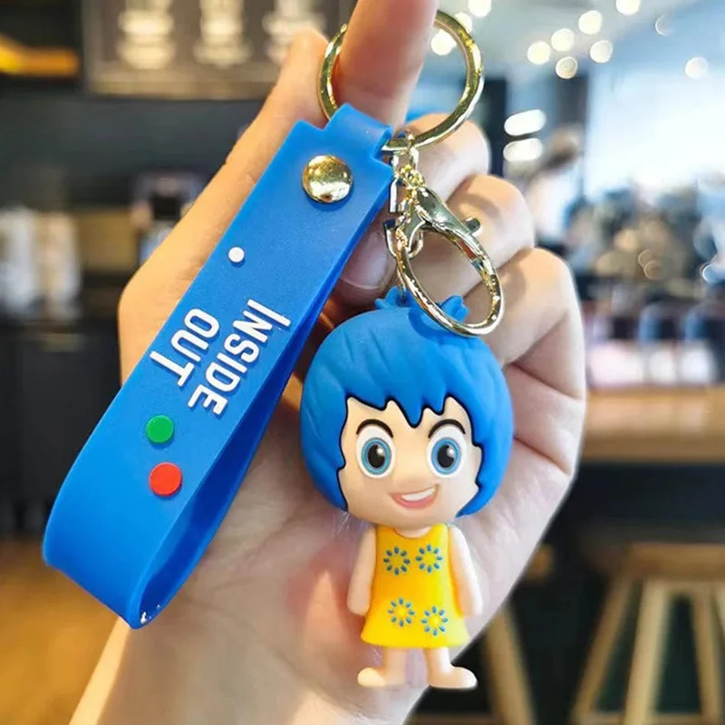 3D Anime Figuren Puppe Brain Agent Team INSIDE OUT Cartoon Schlüsselanhänger Auto Schlüsselanhänger Ring Anhänger Animation Action Figur Kleines Geschenk