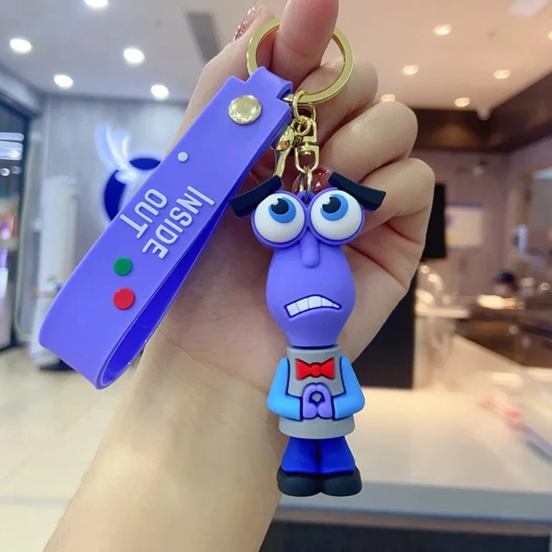 3D Anime Figuren Puppe Brain Agent Team INSIDE OUT Cartoon Schlüsselanhänger Auto Schlüsselanhänger Ring Anhänger Animation Action Figur Kleines Geschenk