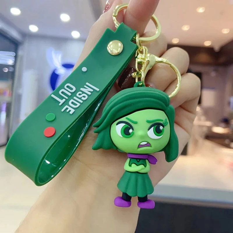 3D Anime Figuren Puppe Brain Agent Team INSIDE OUT Cartoon Schlüsselanhänger Auto Schlüsselanhänger Ring Anhänger Animation Action Figur Kleines Geschenk