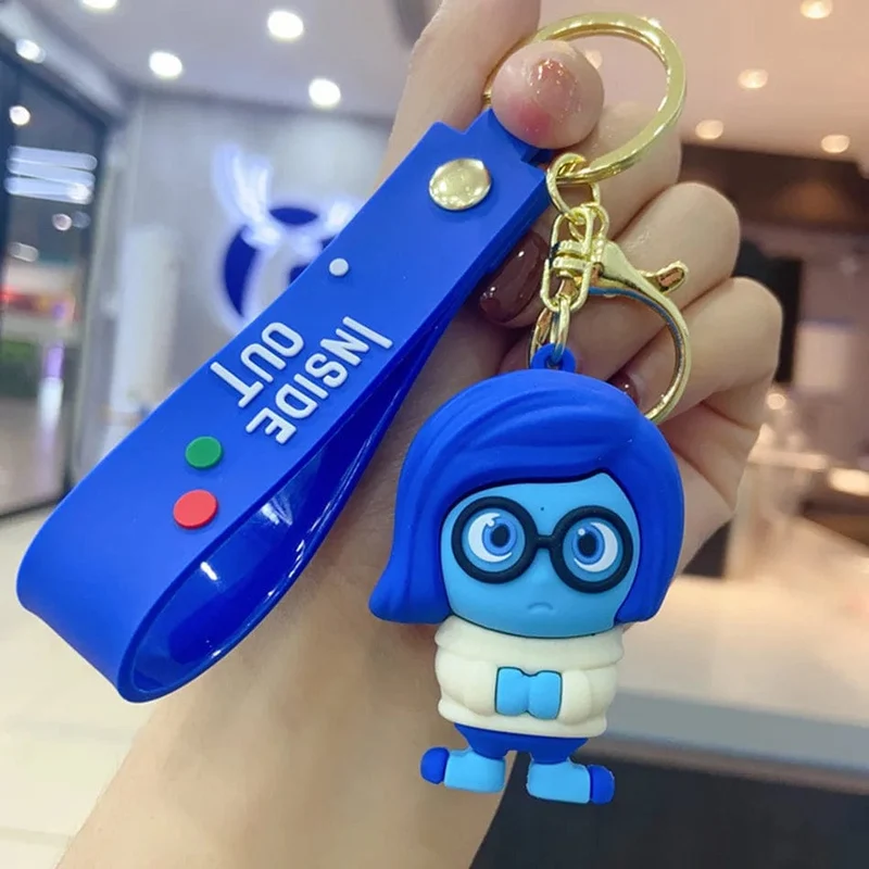 3D Anime Figuren Puppe Brain Agent Team INSIDE OUT Cartoon Schlüsselanhänger Auto Schlüsselanhänger Ring Anhänger Animation Action Figur Kleines Geschenk