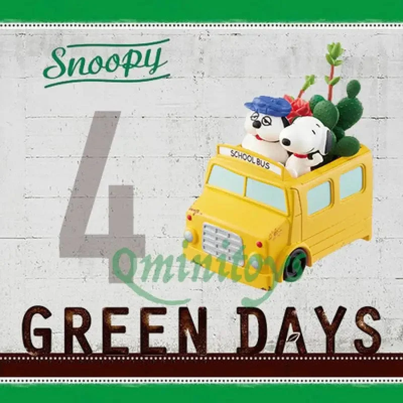 Snoopy Green Days Anime-Figurenmodelle, grüne Topfpflanze, Tischdekoration, Anime-Peripheriegeräte, Spielzeug, Kawaii-Puppen, Geschenke für Kinder