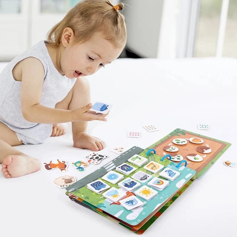 Aufkleber Montessori Ruhiges Buch Puzzles Lernspielzeug für Kinder Kinder Beschäftigt Buch Spielzeug Kognition Montessori Bildungsbücher