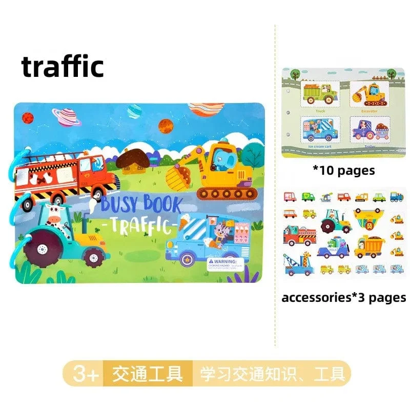 Aufkleber Montessori Ruhiges Buch Puzzles Lernspielzeug für Kinder Kinder Beschäftigt Buch Spielzeug Kognition Montessori Bildungsbücher