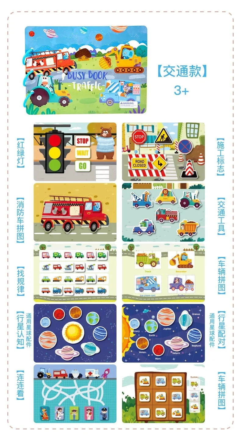 Aufkleber Montessori Ruhiges Buch Puzzles Lernspielzeug für Kinder Kinder Beschäftigt Buch Spielzeug Kognition Montessori Bildungsbücher