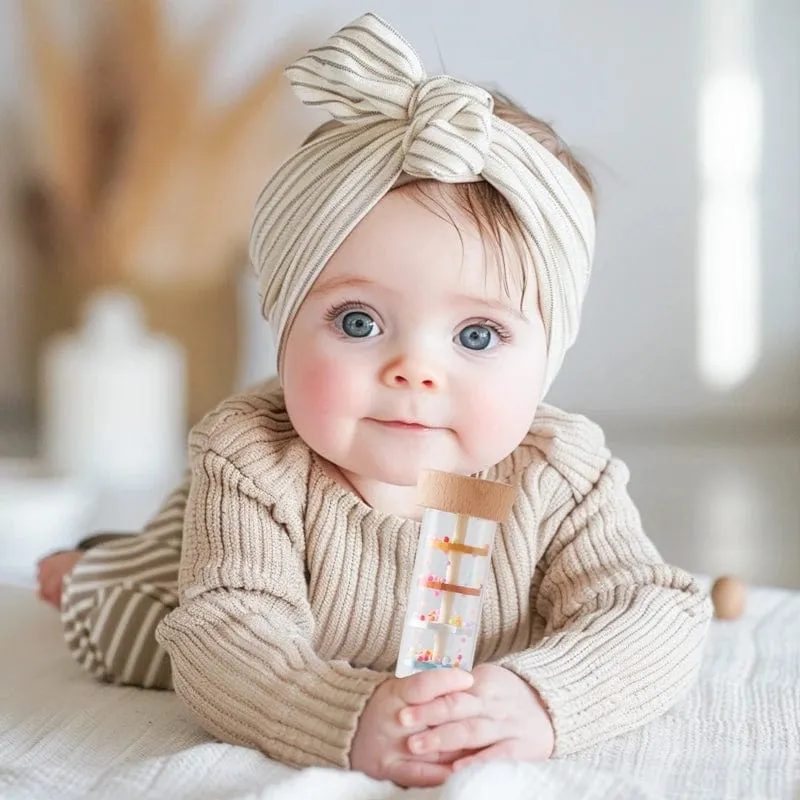 Montessori Baby-Regenstab, Regenbogen-Sanduhr, Regen, Musik, Rassel, Baby-Lernspielzeug, buntes Montessori-Sensorik-Spielzeug für Kinder