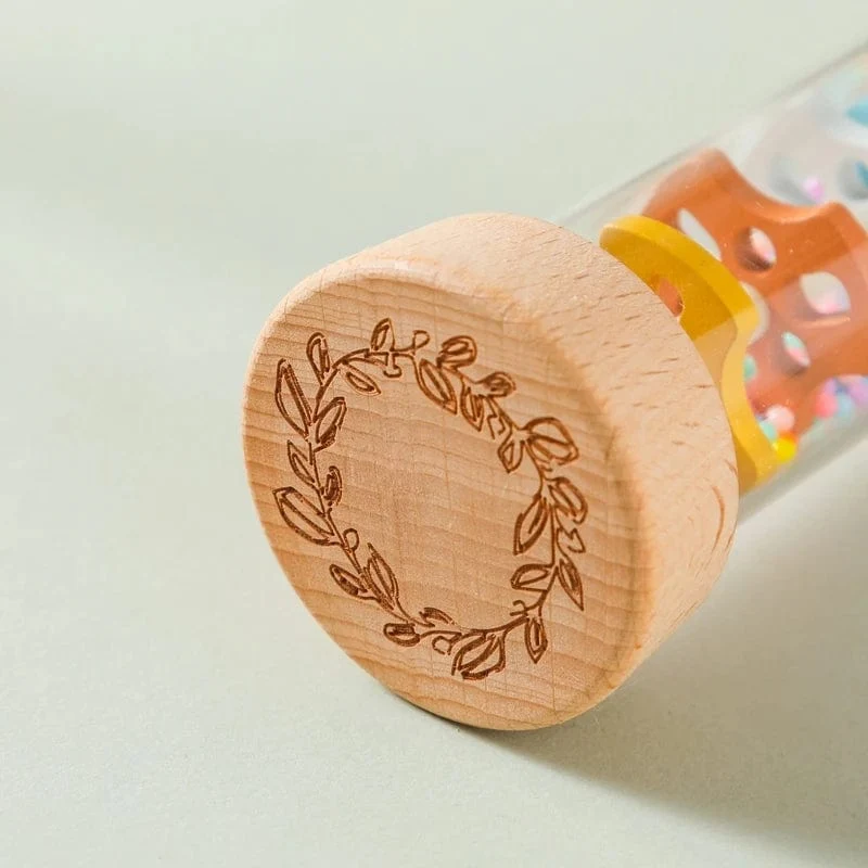 Montessori Baby-Regenstab, Regenbogen-Sanduhr, Regen, Musik, Rassel, Baby-Lernspielzeug, buntes Montessori-Sensorik-Spielzeug für Kinder