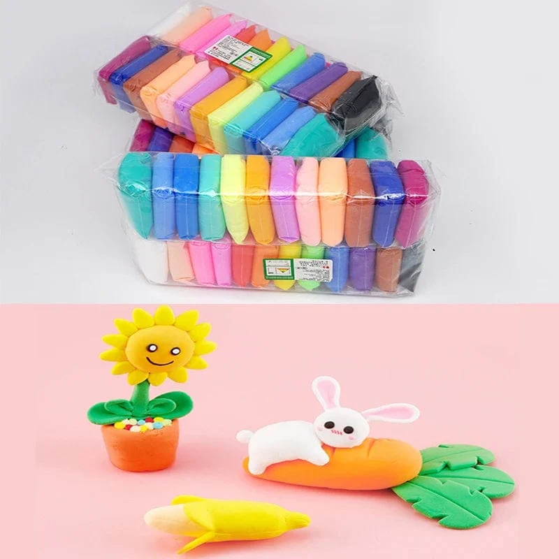 Superleichter Ton in 36 Farben, lufttrocknender Polymer-Modellierton mit 3 Werkzeugen, weicher, kreativer, pädagogischer Schleim, DIY-Spielzeug für Kinder, Geschenke