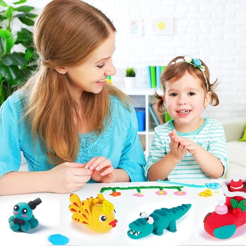 Superleichter Ton in 36 Farben, lufttrocknender Polymer-Modellierton mit 3 Werkzeugen, weicher, kreativer, pädagogischer Schleim, DIY-Spielzeug für Kinder, Geschenke
