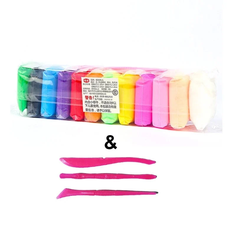 Superleichter Ton in 36 Farben, lufttrocknender Polymer-Modellierton mit 3 Werkzeugen, weicher, kreativer, pädagogischer Schleim, DIY-Spielzeug für Kinder, Geschenke