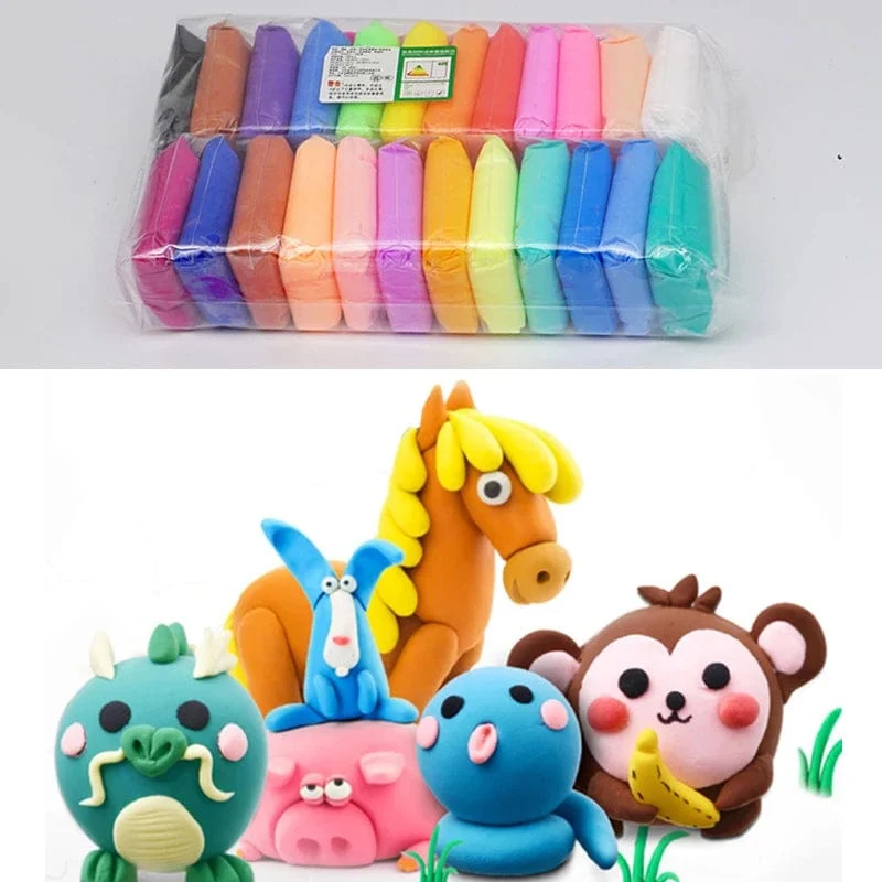 Superleichter Ton in 36 Farben, lufttrocknender Polymer-Modellierton mit 3 Werkzeugen, weicher, kreativer, pädagogischer Schleim, DIY-Spielzeug für Kinder, Geschenke
