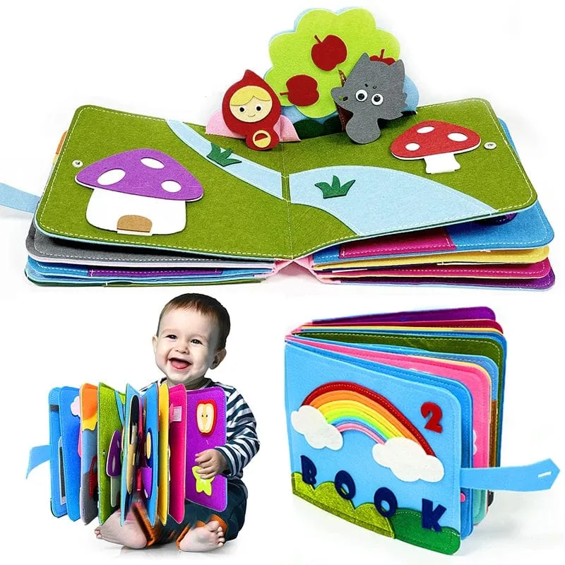 Montessori Baby Busy Board 3D-Geschichtenbuch für Kleinkinder, sensorisches Spielzeug für Babys, Lerngewohnheiten, Spielzeugbücher für Kinder von 0–3 Jahren