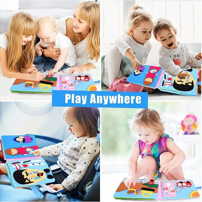 Montessori Baby Busy Board 3D-Geschichtenbuch für Kleinkinder, sensorisches Spielzeug für Babys, Lerngewohnheiten, Spielzeugbücher für Kinder von 0–3 Jahren