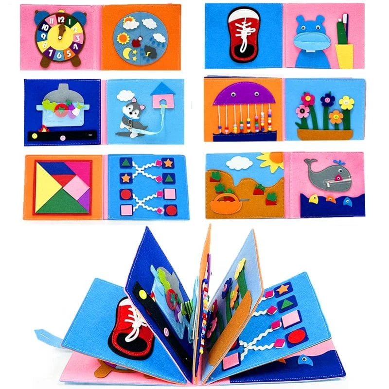 Montessori Baby Busy Board 3D-Geschichtenbuch für Kleinkinder, sensorisches Spielzeug für Babys, Lerngewohnheiten, Spielzeugbücher für Kinder von 0–3 Jahren
