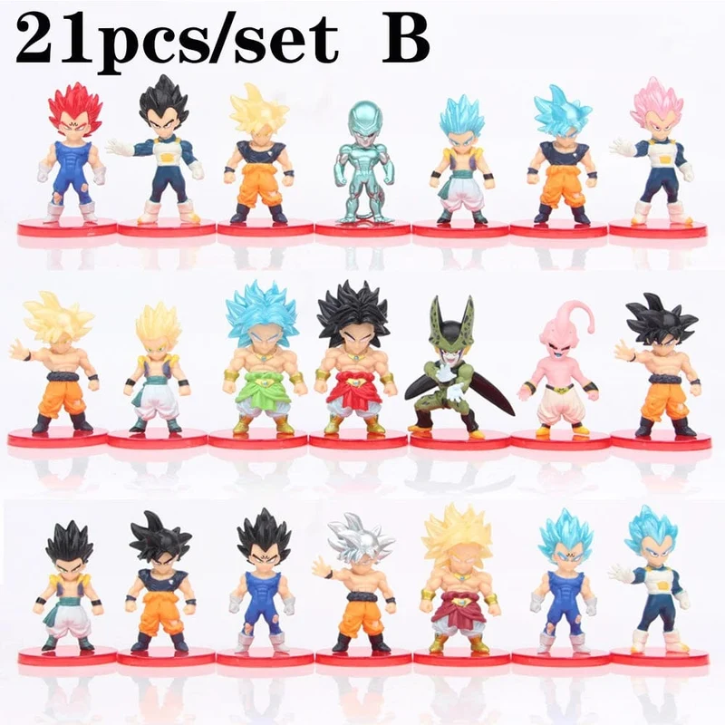 8-21-teiliges Dragon Ball Z-Set, Super Son Goku, Vegeta, Broly Buu, Actionfigur, Anime-Figuren, Ultra Instinct, Modell, Geschenk, Spielzeug