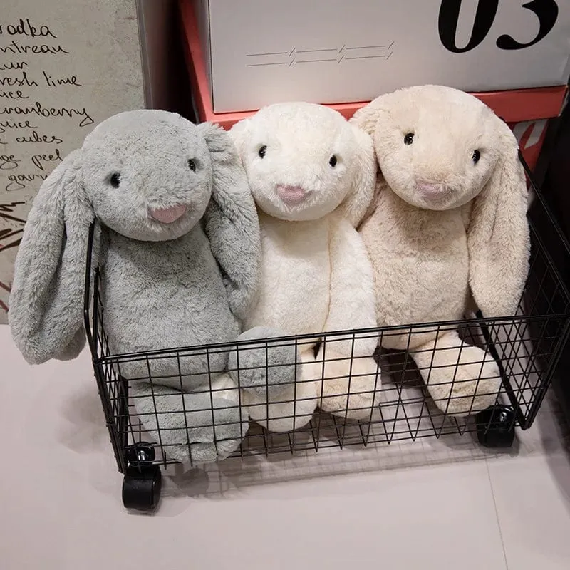 Niedliches Lop-Kaninchen-Plüschtier, weich ausgestopftes Häschen mit langen Ohren, Puppe, lustiger Schlafgefährte des Babys, zarte Heimdekoration, Kindergeschenke